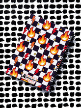 Load image into Gallery viewer, RTS - A5 Hardcover Spiral - Checker Flames