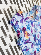 Load image into Gallery viewer, RTS - 3T Tank Peplum - Watercolor Mermaids
