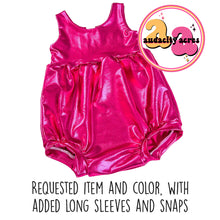 Load image into Gallery viewer, Shiny Hot Pink - Bubble Romper